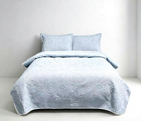 Couette en microfibre brodée OEM ODM couvre-lits en usine couvre-lits classique et solide couvre-lit