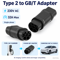 Adaptateur de charge pour véhicules électriques 32A Type 2 vers GB/T, monophasé 230V AC, neuf, pour voitures électriques chinoises