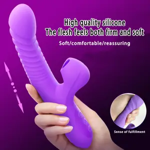 Telescopic Swing Suction Yin Vibrator Female Heating Climax Couples Flirting Sex Silicone Adult Sex.