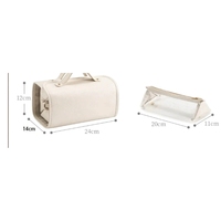 Bolsa de Maquillaje de Lujo para Mujer, Resistente al Agua, con Logotipo Personalizado, Botón, Portátil, de PU