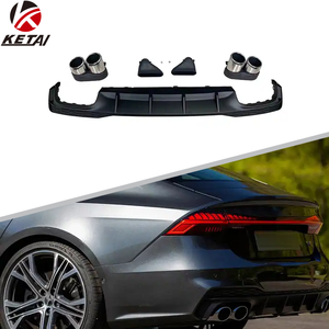 Difusor Trasero de Parachoques de Coche Estilo <span class=keywords><strong>S7</strong></span>, PP ABS con Acero Inoxidable para AUDI A7 S 2019+ - Product Image 2