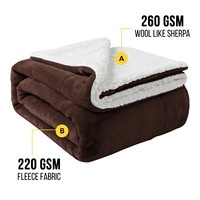 Vente en gros de tissu en flanelle tricotée en microfibre de polyester 100% écologique OEKO, double couche, réversible, jacquard, sherpa, peluche
