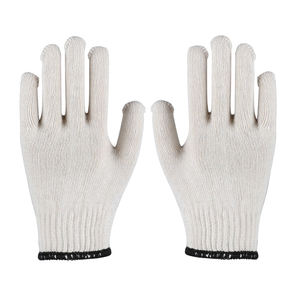 Guantes de algodón industriales blancos de punto sin costuras de calibre 10 Guantes DE TRABAJO resistentes - Product Image 5