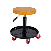 Tabouret pivotant à 360° avec plateau, hauteur réglable, logo personnalisable en couleur, coussin en cuir, pour atelier, salon, bureau