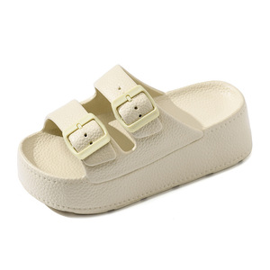 Sandales compensées d'été en EVA pour femme Guru, beige, à semelle épaisse, respirantes, antidérapantes, à larges brides, pour l'extérieur - Product Image 5