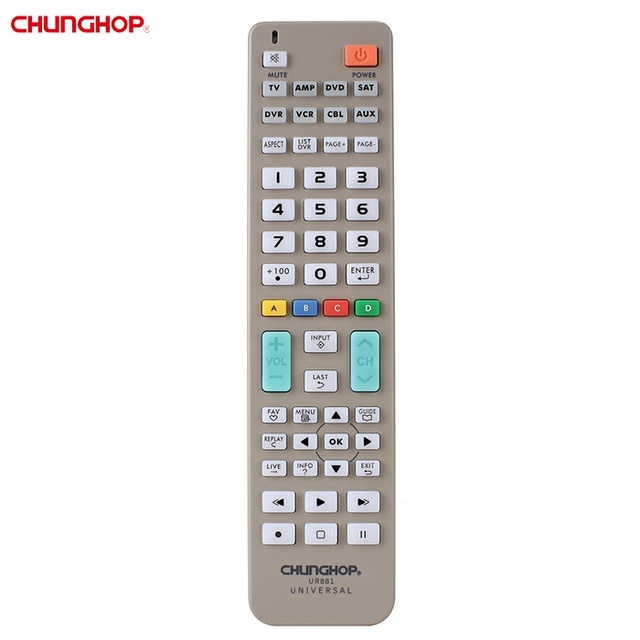 OEM 8 in 1 Remote UR881 Universal Remote Control 8 Device DVD TV AMP SAT DVR VCR CBL AUX