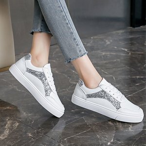 2025 <span class=keywords><strong>Vintage</strong></span> décontracté bout rond couleur bloquée femmes baskets semelle souple plat blanc étudiant chaussures pour toutes les saisons - Product Image 3