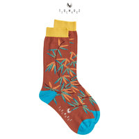 Chaussettes habillées pour femmes, collection exclusive automne, motif feuille de bambou, douces, respirantes, tricotées sans couture, en coton égyptien et nylon, pour le quotidien