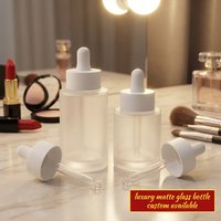 Flacons compte-gouttes en verre mat 5 ml, options de surface personnalisables, contenants vides pour produits de soin de la peau