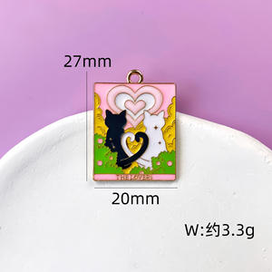 Ciondolo in lega di gatto nero tarocco con ciondolo in smalto per collana/portachiavi/creazione di gioielli Goth-accessorio gotico fai da te - Product Image 6