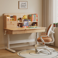 Étagère de bureau d'étudiants en bois massif pour bureau d'écriture junior surélevé pour l'apprentissage des enfants Chaises de table à la maison pour les enfants