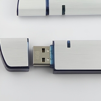 Clé USB promotionnelle en forme de lame en plastique argenté 4 Go avec logo personnalisé