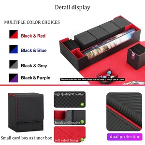 Boîte de rangement pour cartes Torson, grande capacité, en cuir PU, coins carrés durables, portable, personnalisable, pour cartes Pokémon, Yugioh, MTG, TCG - Product Image 3