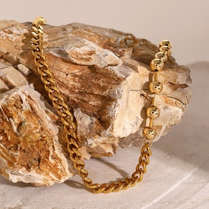 Collar de Cadena de Bolas de Acero Inoxidable con Cierre OT, Diseño Geométrico, Joyería de Regalo - Product Image 2