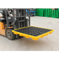 Palette anti-déversement robuste en plastique pour 4 ou 2 fûts, palette anti-déversement d'huile en HDPE