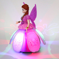 Poupée fantaisie électrique pour enfants personnalisée bon marché vente en gros musique légère rotative danse universelle jouet princesse fille
