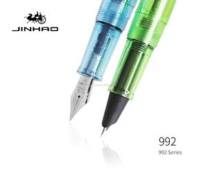 Pluma estilográfica de plástico serie JINHAO 992 con acentos de metal, elegante instrumento de escritura asequible - Product Image 3