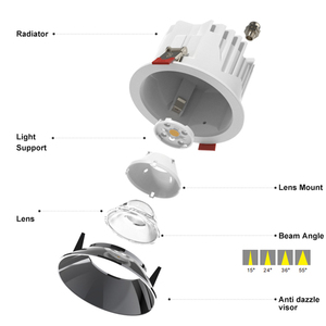 Chống-chói nhôm thông minh điều khiển từ xa Dimmable 12 Wát khách sạn tường máy giặt có thể điều chỉnh COB Slim LED trần <span class=keywords><strong>Downlight</strong></span> - Product Image 3