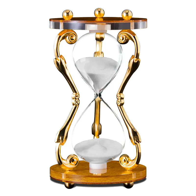 Reloj de arena de 15/30 minutos, temporizador de Metal de hierro forjado de lujo, accesorios para el hogar, adornos