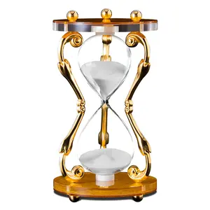 Reloj de arena de 15/30 minutos, temporizador de Metal de hierro forjado de lujo, accesorios para el hogar, adornos