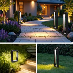 Paletto Luminoso a LED <span class=keywords><strong>da</strong></span> <span class=keywords><strong>Esterno</strong></span> per Giardino in Alluminio Impermeabile IP65 Quadrato con Luce Bianca Calda <span class=keywords><strong>da</strong></span> 30cm 40cm 60cm 80cm 110V 220V per Decorazione Moderna - Product Image 5