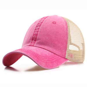 Gorra trasera de malla de lona lavada para hombres y mujeres, gorra de béisbol de lona, gorra de béisbol, parche con logotipo personalizado - Product Image 3