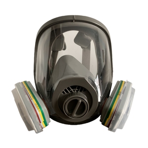 Masker Gas wajah penuh karet, Panorama industri <span class=keywords><strong>Respirator</strong></span> dapat digunakan kembali Filter CE Anti beracun asap nuklir - Product Image 6
