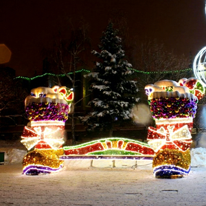 Wholesale Christmas Boot Shaped <b>Lights</b> Led Boot Motif for Storefront Holiday Decor - Product Image 1