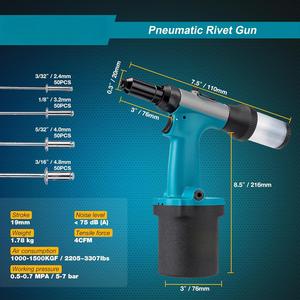 Kit de pistolet à riveter <span class=keywords><strong>pneumatique</strong></span> Outil de <span class=keywords><strong>riveteuse</strong></span> hydraulique à air robuste avec 200 rivets pour réparation automobile - Product Image 6