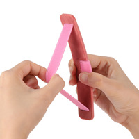 Penyangga Tablet Satu Buah dengan Tali Elastis, Kulit PU, Anti-Selip, Pegangan Jari, Penyangga Ponsel, dan Dudukan iPad