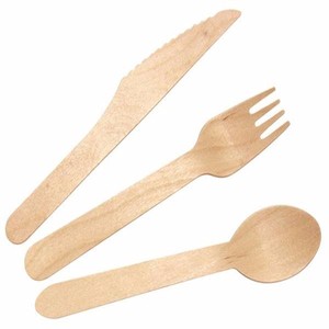 <span class=keywords><strong>Pas</strong></span> <span class=keywords><strong>Cher</strong></span> En Gros 100 Fourchettes 100 Cuillères 100 Couteaux Couverts En Bois Jetables 6 "Série - Product Image 2