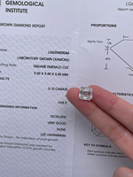 Stok Asscher Kesim IGI CVD/HTPT Elmas 1CT-5CT Yüksek Kalite Laboratuvarda Yetiştirilmiş Elmaslar Çoklu Boyutlar /IGI Sertifikalı Mücevher Renk D