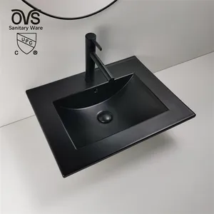 OVS CUPC CE desain Modern Perancis kamar mandi lemari rias Basin Matt warna hitam kabinet bak cuci untuk Vanity kamar mandi