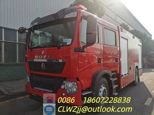 Camión de Bomberos HOWO Nuevo 4x2 con Tanque de Polvo Seco, Capacidad de 7001-10000L, Transmisión Manual, 251-350hp, Euro 3 - Product Image 4