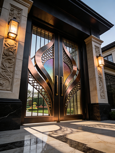 Puerta doble <span class=keywords><strong>de</strong></span> aluminio, del mismo estilo que las <span class=keywords><strong>mansiones</strong></span> <span class=keywords><strong>de</strong></span> <span class=keywords><strong>lujo</strong></span> europeas y <span class=keywords><strong>americanas</strong></span> - Product Image 6