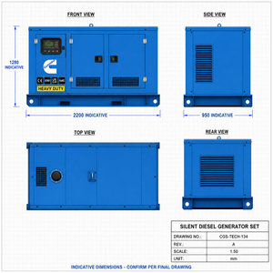 Générateur diesel insonorisé 52 kW 65 kVA avec interrupteur de transfert automatique, compatible Cummins, Weichai, Perkins, Yuchai, SDEC - Product Image 6