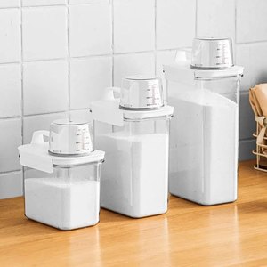 Portable Washing Powder Dispenser with Measuring Cup Airtight <strong>Laundry</strong> Liquid Storage <strong>Jar</strong> for Convenient and Efficient <strong>Laundry</strong> - Product Image 2