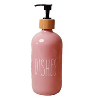 Bouteilles en verre de luxe de 500 ml avec pompe en bois, flacons vides pour lavage des mains, emballage de lotion, flacon de shampoing, douche