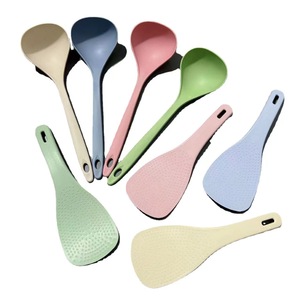 Juego de cucharas para arroz antiadherentes de paja de trigo, 8 piezas, utensilios de cocina para arroz, sopa, papillas - Product Image 2