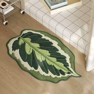 Bathroom Mat Leaf Shape Absorbent Washable For Bathroom Shower Room <b>Door</b> Rug Novelty Design - Product Image 4