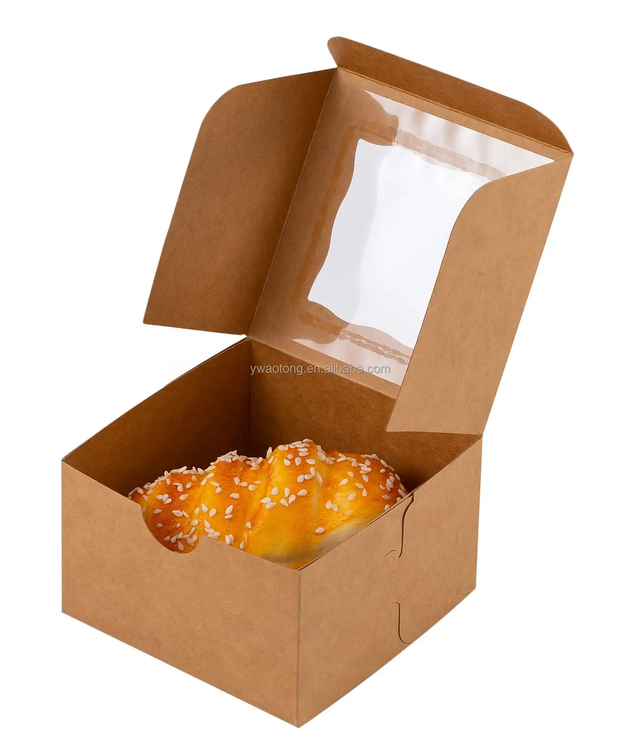 Großhandel Papier box mit Fenster Geschenk verpackung Recycelbare Hochzeit Süßigkeiten Kuchen Papier quadratische Box