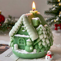 Vente en gros Moule à bougie en silicone pour maison de fée de Noël Moule à gâteau en résine époxy pour ornements de cire de soja