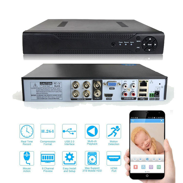 Home Security Video Recording H.265 Human Detection 5MP 4 Kannal AHD DVR