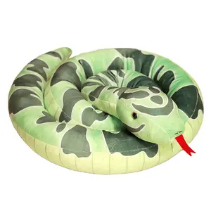 Grosir boneka mainan mewah ular terlaris boneka ular simulasi kartun mainan spoof ular besar