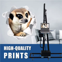 Impresora de pared 3D automática portátil Condición de tinta UV Nuevo para papel tapiz de PVC Máquina de pared vertical de 1 año Sistema de movimiento de rueda/pista