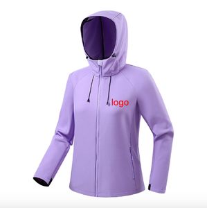 Femmes imperméable Softshell à capuche résistant à l'abrasion aux rayures avec polaire épaissie chaude Trench Coat Shell veste pour femmes - Product Image 4