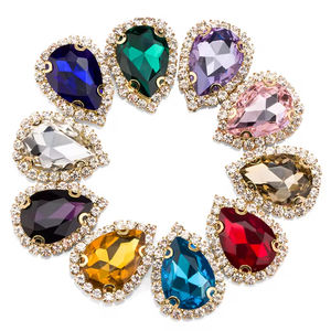 Gota de agua de colores mezclados para coser diamantes de imitación con cristal de garra dorada Strass para ropa en vestido de baile Darments Decoración - Product Image 1