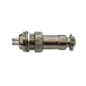 Conector de Aviación GX12 F de 2 a 7 Pines, de Aleación de Zinc Niquelado, para Montaje a Través de Pared, con Conexión a Tierra Estándar - Product Image 1