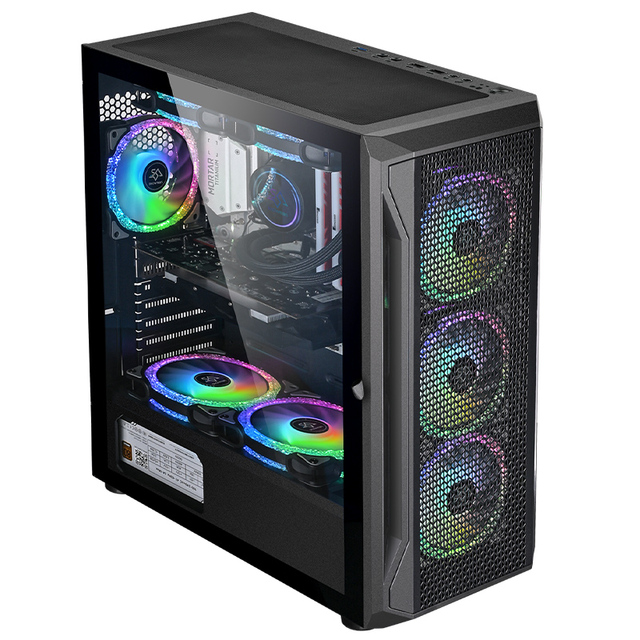 SNOWMAN Hot Sale Eye-catching Computer Case Gaming Full Tower Tempering Glass Computer PC case White with Powerful CoolingSystem