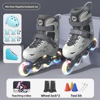 Patins à roulettes pour enfants de style nouveau, de 3 à 12 ans, ensemble complet pour débutants, patins en ligne de qualité professionnelle pour filles, lumineux